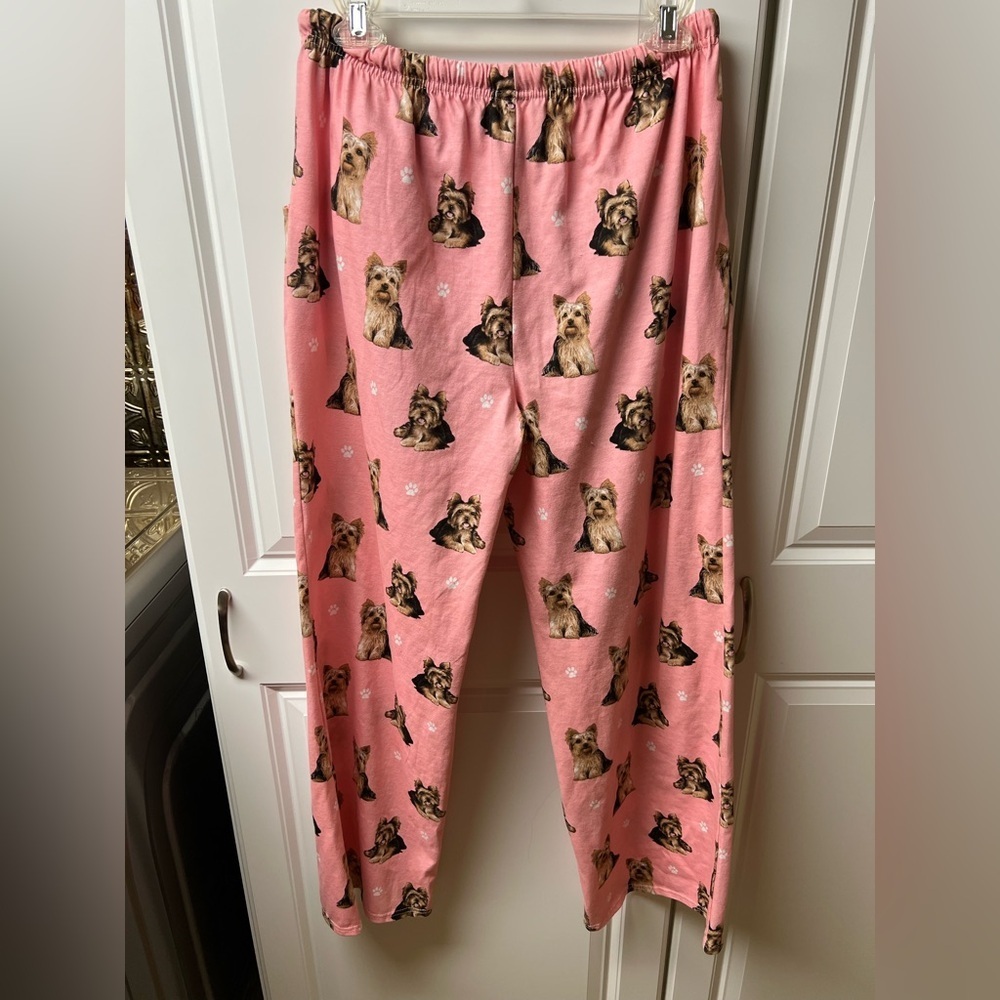 Comfies Pink Yorkie Print Women's Pajama Pants, Large, NWOT - Picture 4 of 5